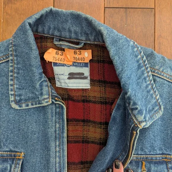 FLANNEL LINED VINTAGE JEAN JACKET - Picture 2 of 3